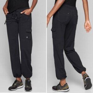 ATHLETA Bettona Boyfriend Cargo Pants Women Medium Petite MP Black Gym Hiking